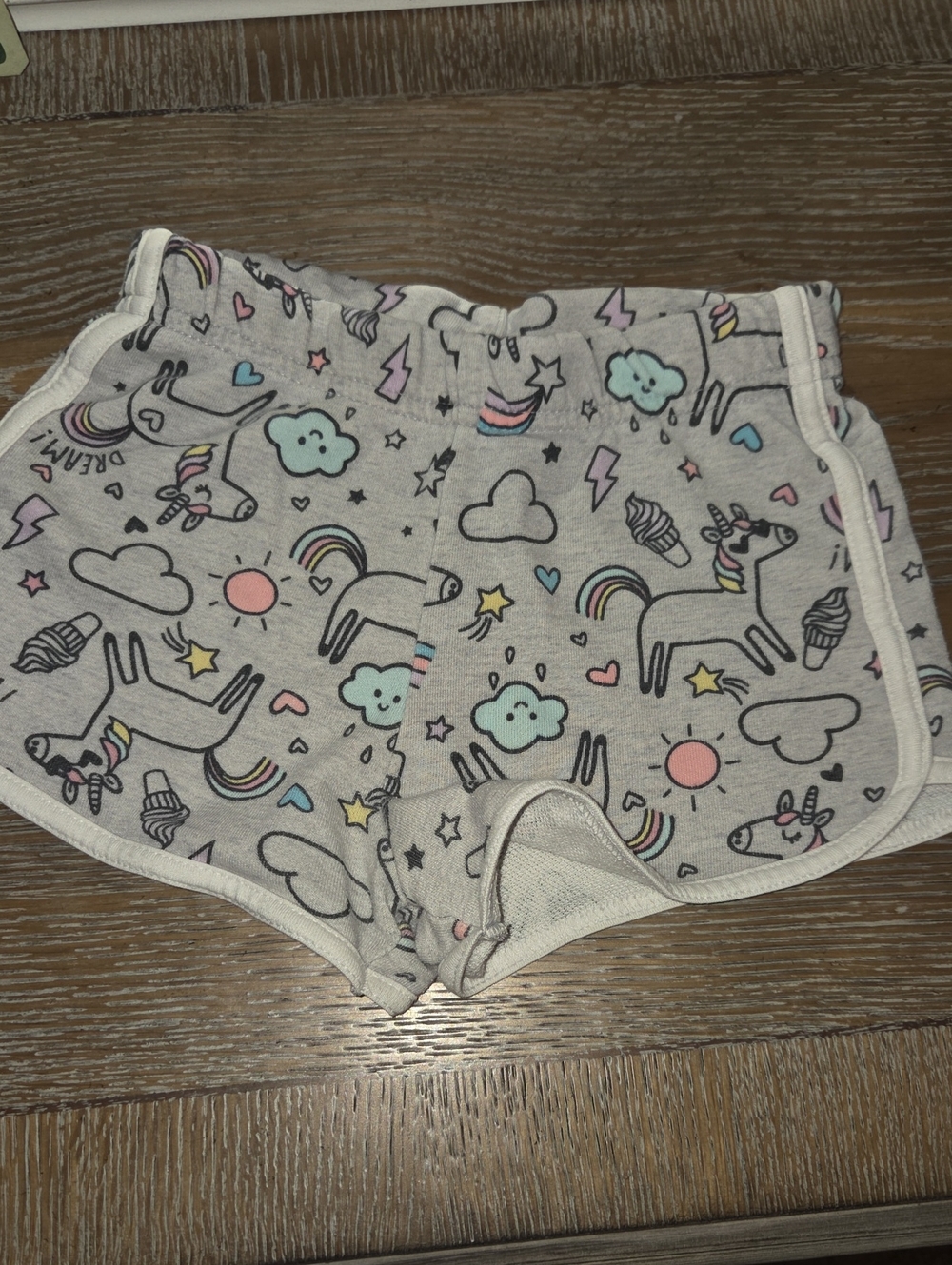 Garanimals Gray Unicorn & Rainbow Print Shorts